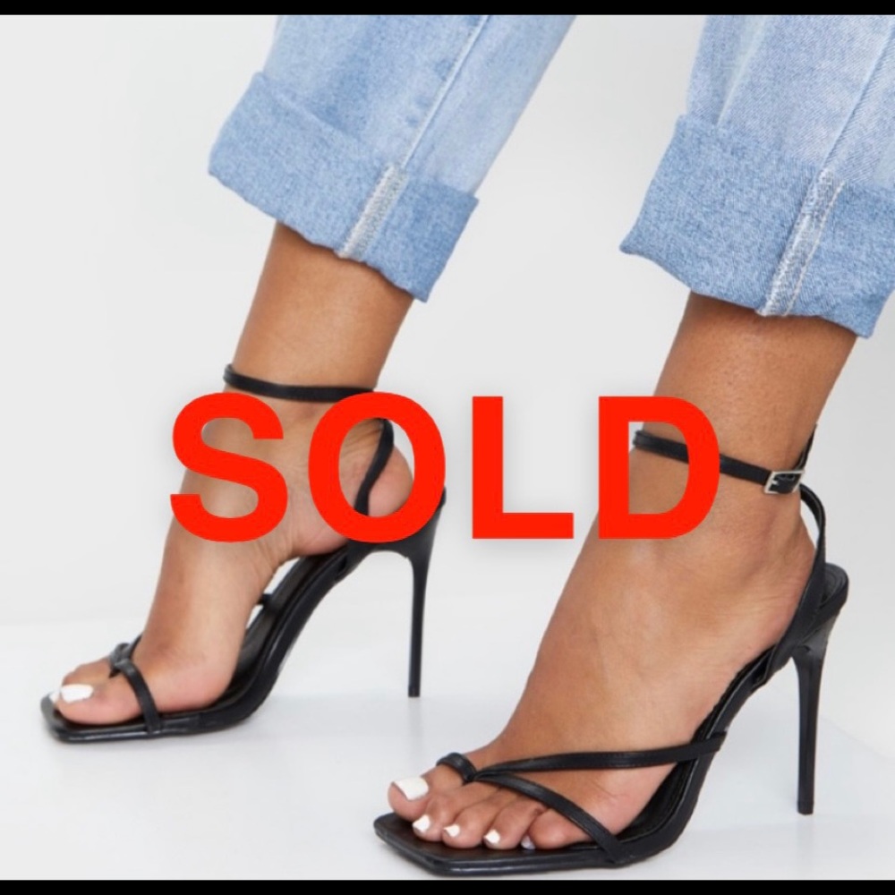 PrettyLittleThing Square Toe Strappy High Heels